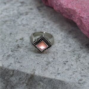 Marquise ring with pink stone